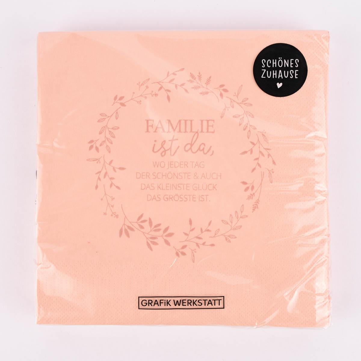 Familie Spruch Blumenkranz lachsorange